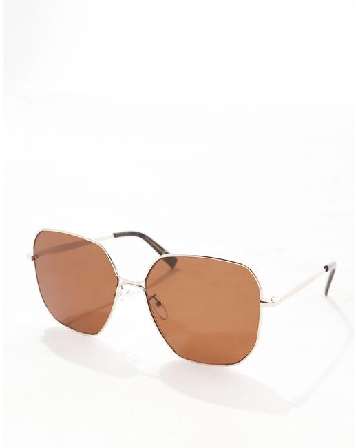 & Other Stories Metallic Oversized Square Rimless Sunglasses