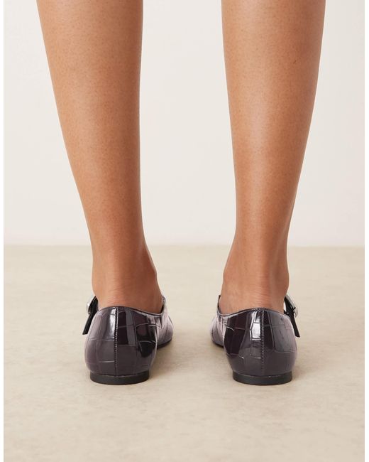 ASOS Natural Linton Square Toe Mary Jane Ballets