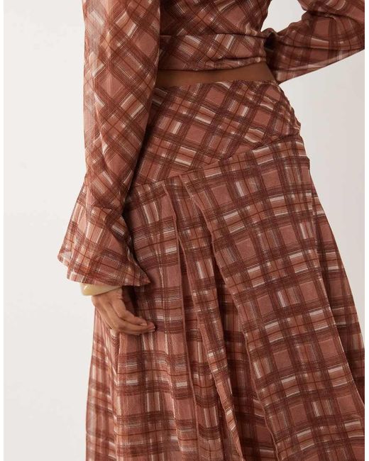 Wednesday's Girl Brown Hanky Hem Midaxi Skirt