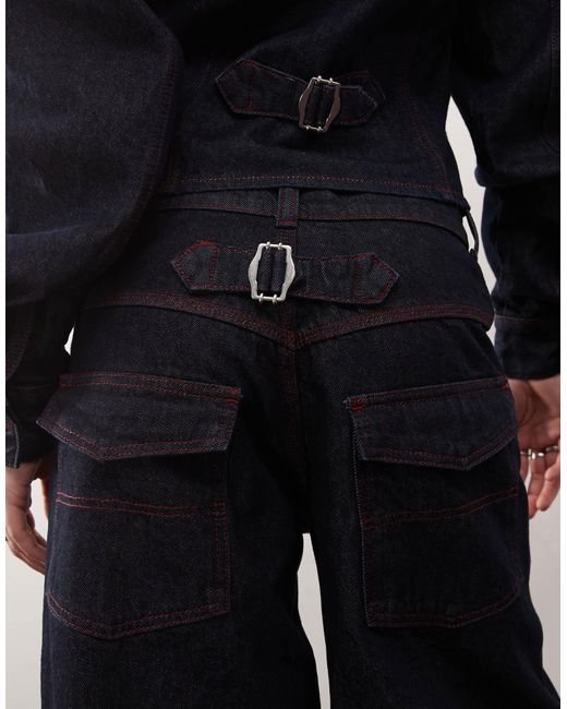 Collusion Blue X002 baggy Jeans With Turn Up Hem