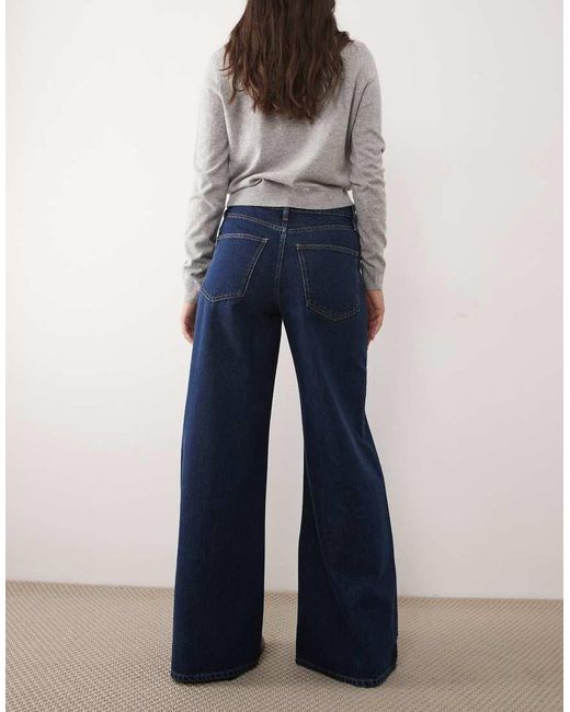 Mango Blue Iris 100% Cotton baggy Jean