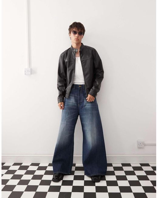 Rad jean skateur ultra large etoile fonce delave Cheap Monday pour homme en coloris Blanc Lyst