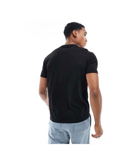T-shirt nera con riquadro del logo sul petto di Armani Exchange in Black da Uomo