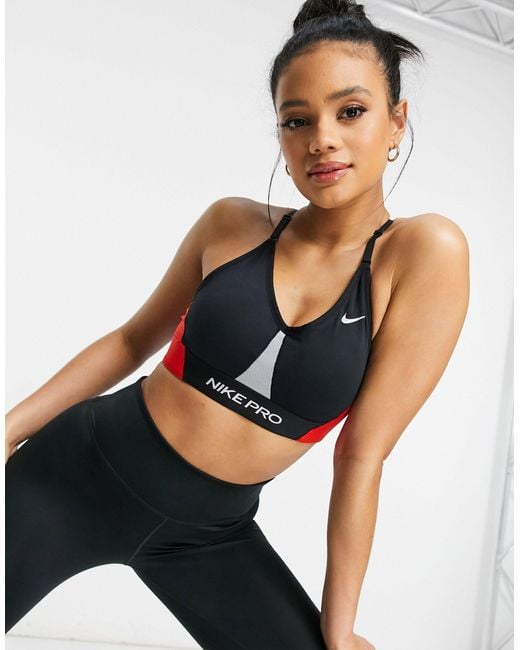 Nike Nike Pro Training Indy Light Support Sports Bra in Black | Lyst  Australia
