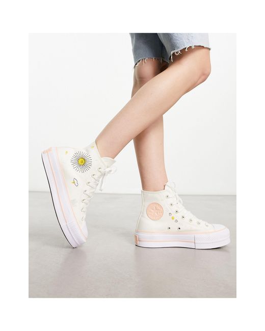 Converse White Chuck Taylor All Star Lift Hi Astronomy Trainers