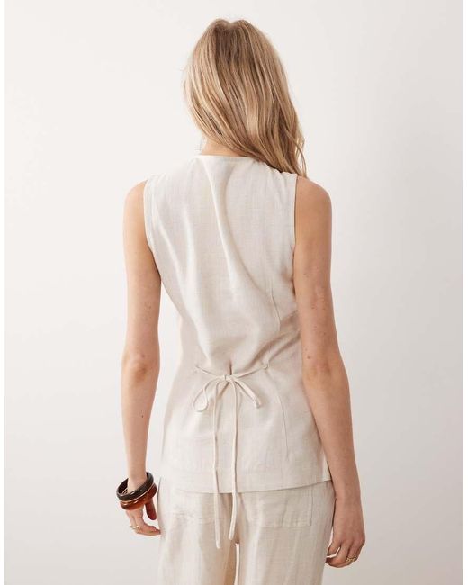 ASOS Natural Longline Vest With Button Front