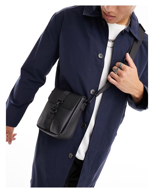 Fenton Blue Clip Front Cross Body Bag for men