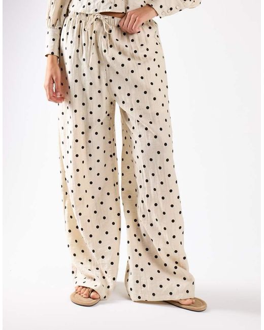 NARRATED Natural Wide-Leg Trousers