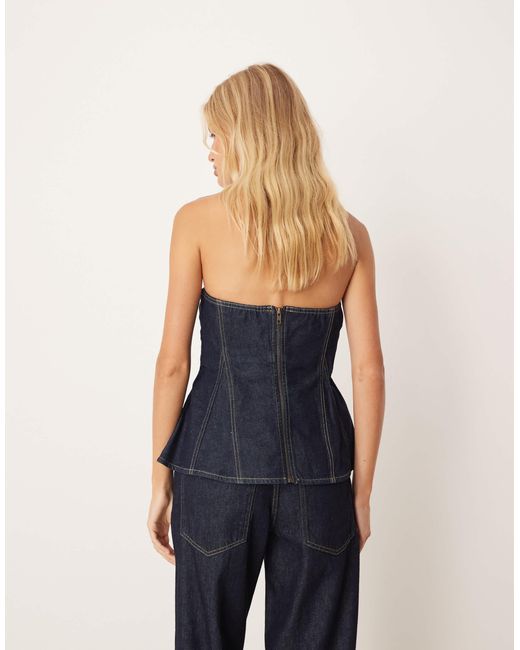 Mango Blue – trägerloses jeansoberteil