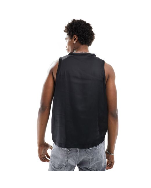 ASOS Black Smart Relaxed Satin Vest for men