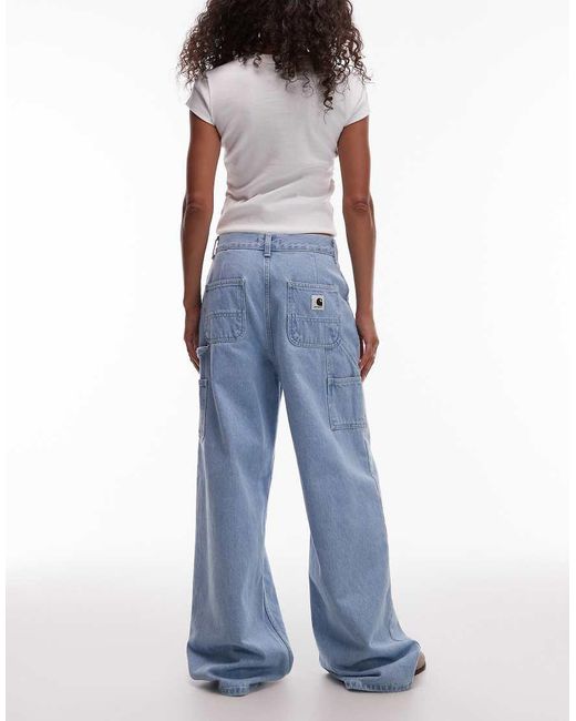 Vaqueros Claro De Pernera Ancha Con Lavado A La Piedra Jens De Carhartt de color Blue