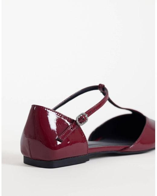ASOS Brown Lover Pointed T Bar Ballets