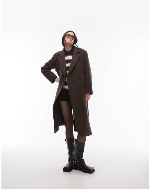 & Other Stories White Wool Blend Oversized Midi Length Coat With Asymmetric Button Detail