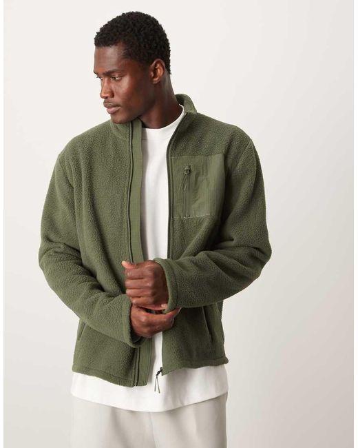 Pile Color Kaki Scuro di New Look in Green da Uomo