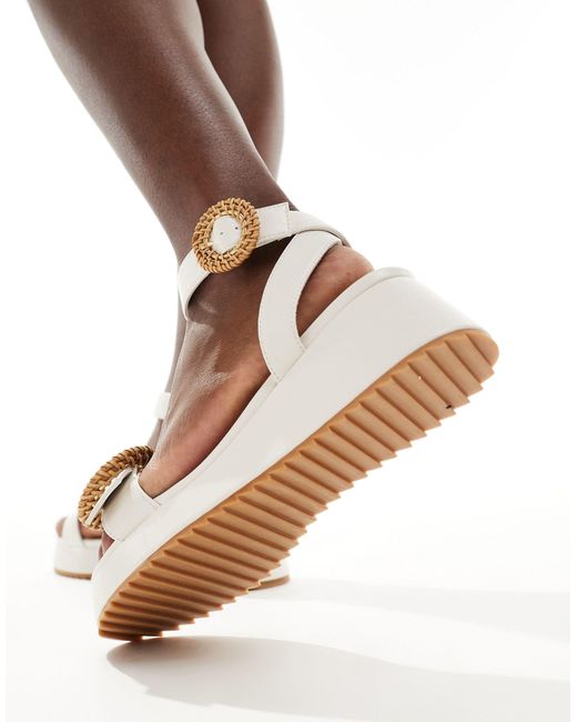 ASOS Brown Thermo Buckle Detail Flatforms