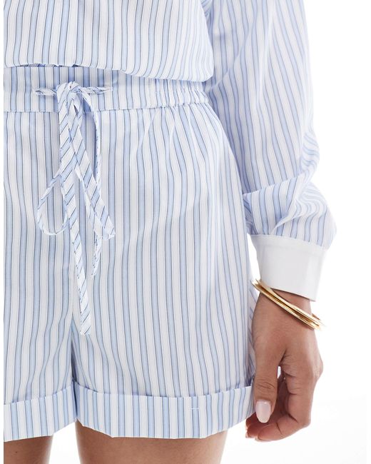 ASOS White Elasticated Waist Co-ord Short