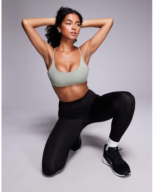 4505 Green Yoga Twist Back Light Support Sports Bra