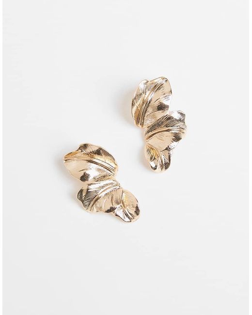 ASOS Black Stud Earrings With Half-petal Design
