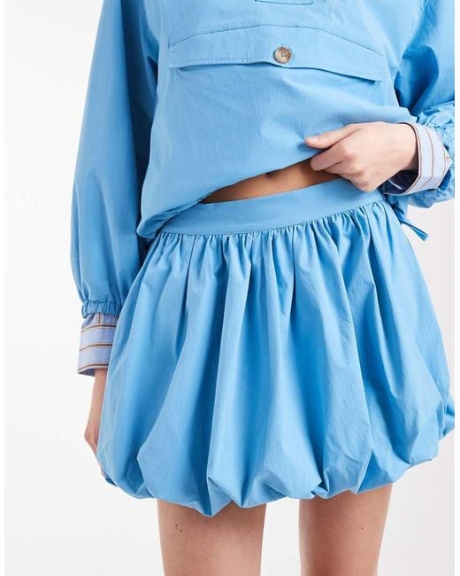 ASOS Blue Paper Touch Poplin Shorts