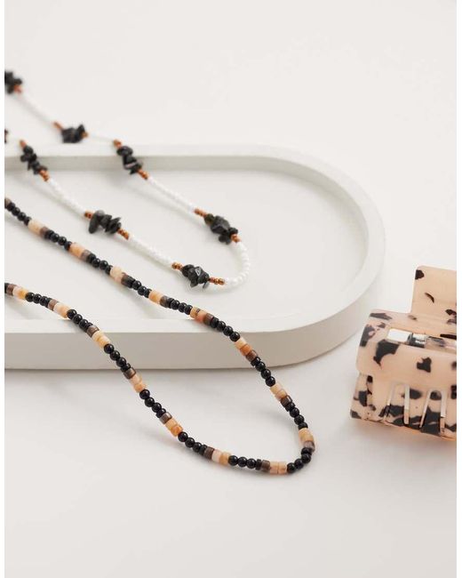 Confezione Da 2 Collane Con Perline di ASOS in White da Uomo