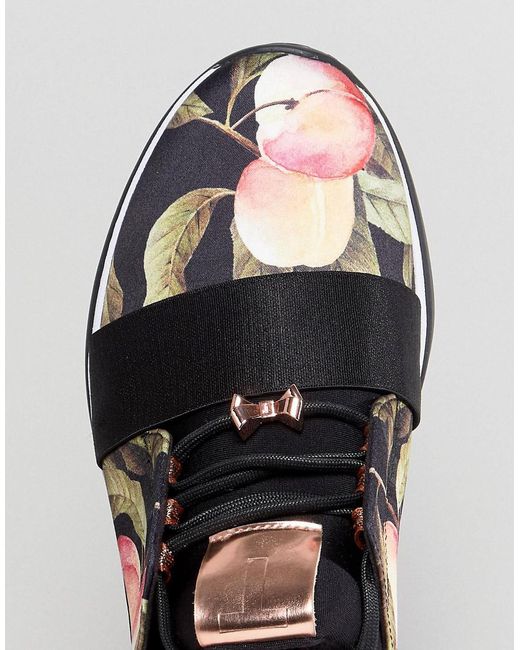 Ted Baker Cepap Peach Blossom Print Trainers in Black | Lyst