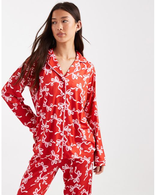 Threadbare Red – langärmliger pyjama
