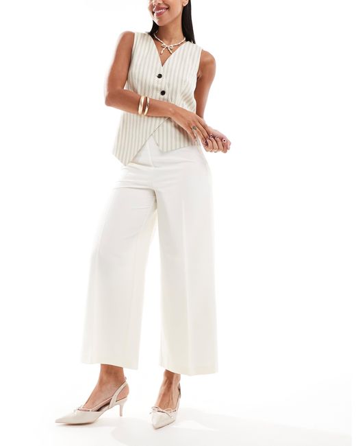 Jupe culotte ajustee creme ASOS en coloris Blanc Lyst