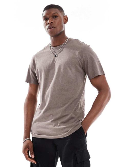 Only & Sons Gray Regular Fit T-shirt for men