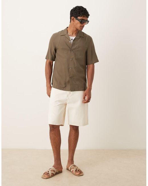 Mango Brown Short Sleeve Shirt for men