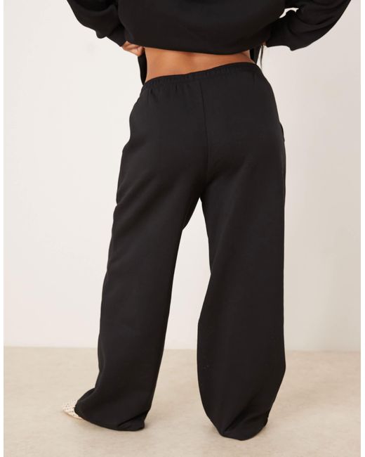 ASOS Black Asos Design Curve Wide Leg Brushback Jogger
