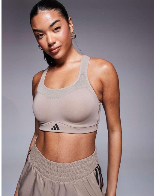 Adidas Originals Gray Adidas Training Strength High Support Sports Bra