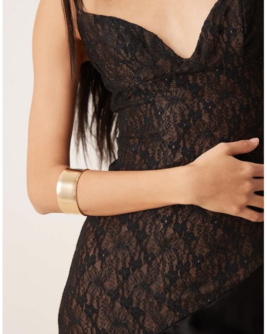 maggy london floral a line dress Asymmetric Satin Lace Slip Dress – The Style Manager main image 0