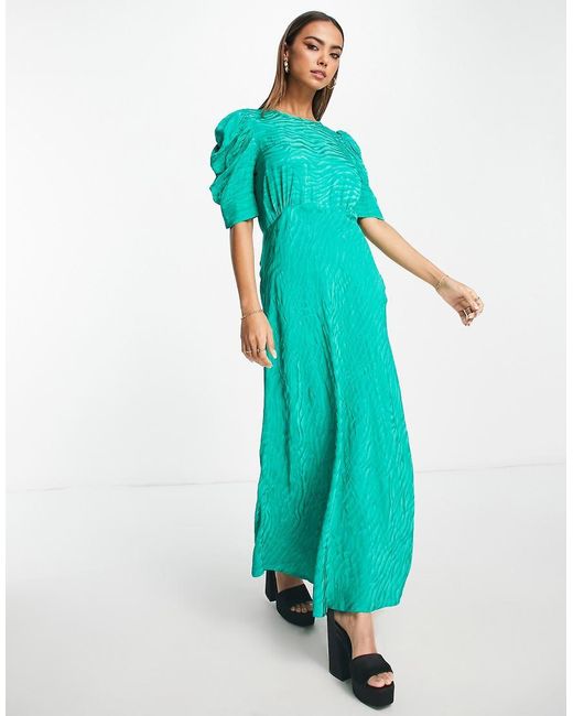 Nobody's Child Blue Moira Animal Satin Midi Dress