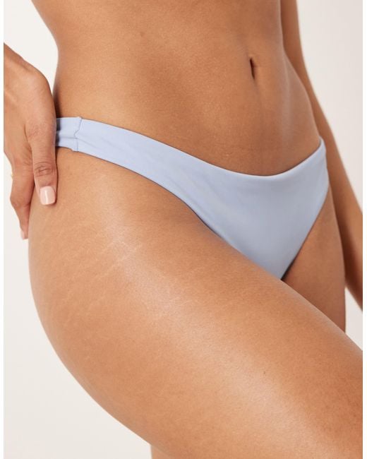 ASOS Blue Maya Mix And Match High Leg Thong Bikini Bottom