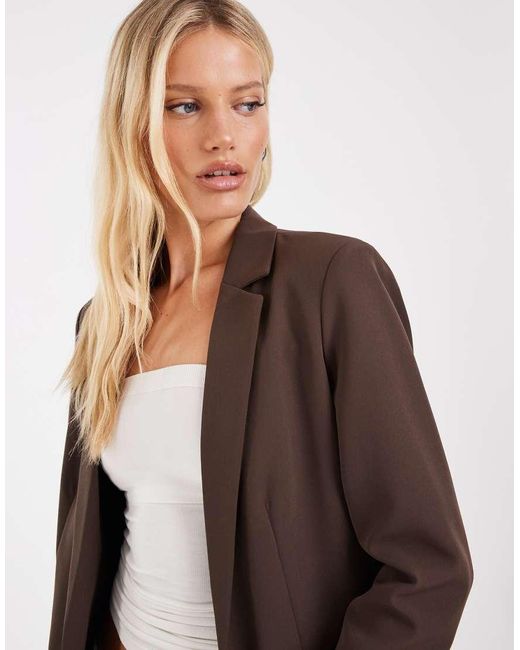 Pieces Brown Tailored Oversized Blazer