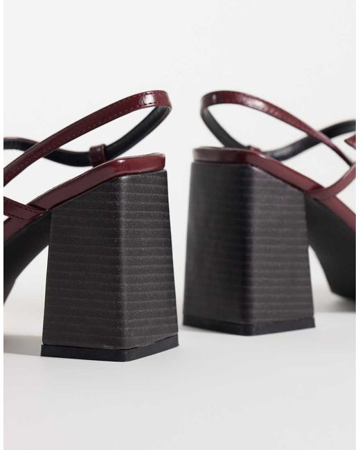 Raid Multicolor Merrill Block Heeled Slingback Shoes With Pointed Toe