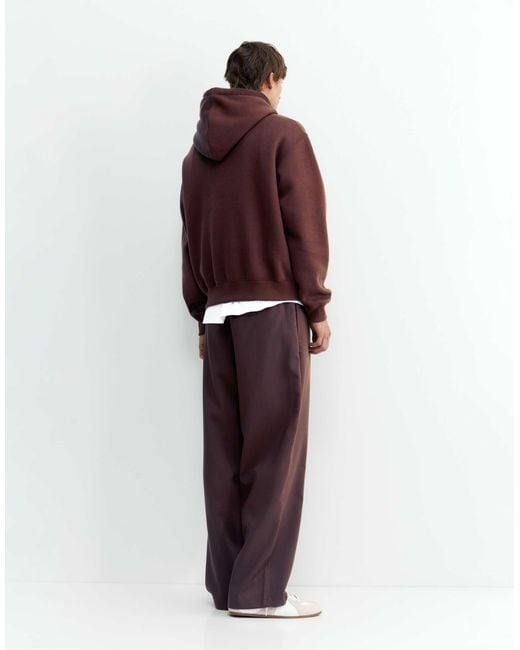 Pull&Bear Basic kapuzenpullover in Red für Herren