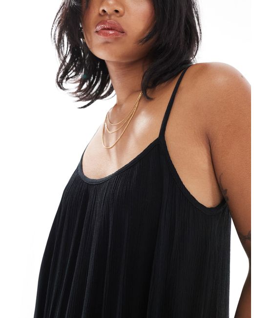 Only Petite Black Textured Cami Maxi Dress