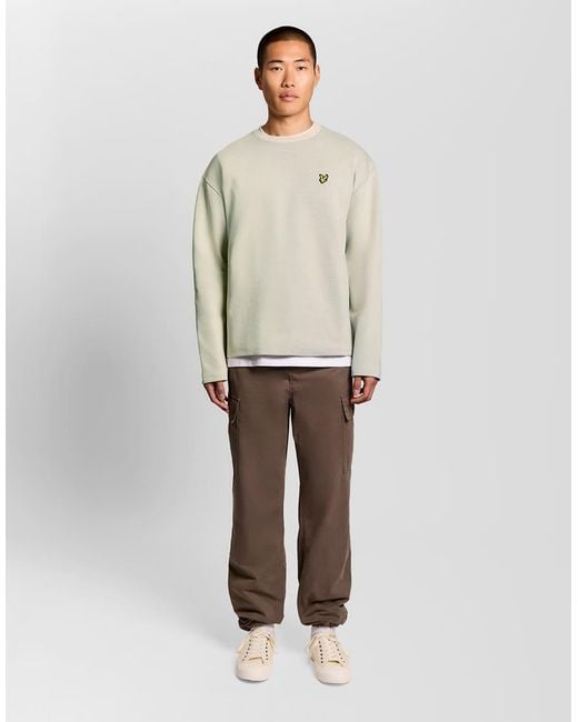 Lyle & Scott Gray Mid Layers Raised Jacquard Crew Neck Sweatshirt for men
