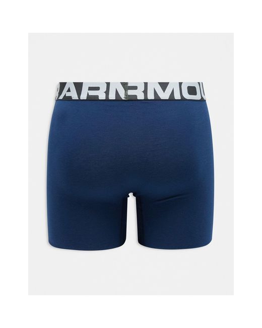 Under Armour Blue Training Charged Cotton 3 Pack Of Trunks for men