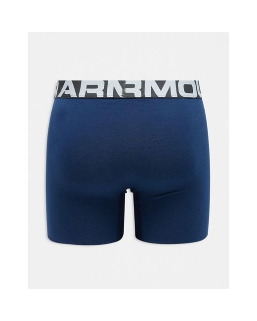 Under Armour Blue Training Charged Cotton 3 Pack Of Trunks for men