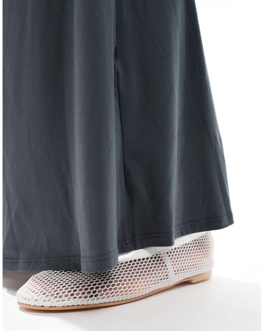 ASOS Blue Soft Slinky Fishtail Maxi Skirt
