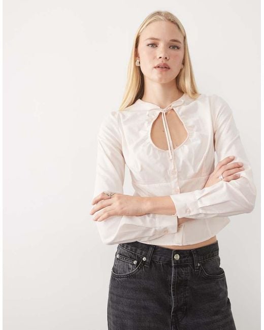 Miss Selfridge Getailleerd Overhemd in het Natural