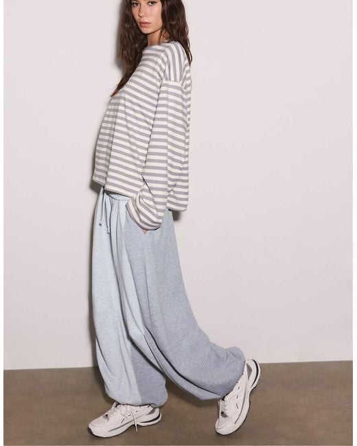 Stradivarius Blue Balloon Jogger Trousers With Stoppers