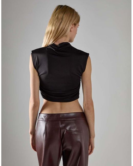 Glamorous Black High-Neck Crop-Top