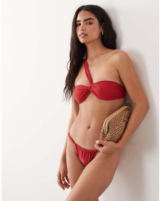 Mango Red Twist Side Bikini Bottoms