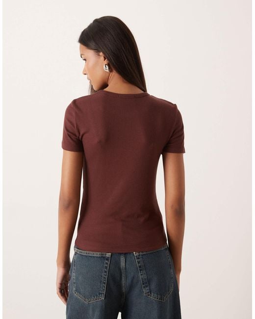 Aware Red Ribbed T-shirt