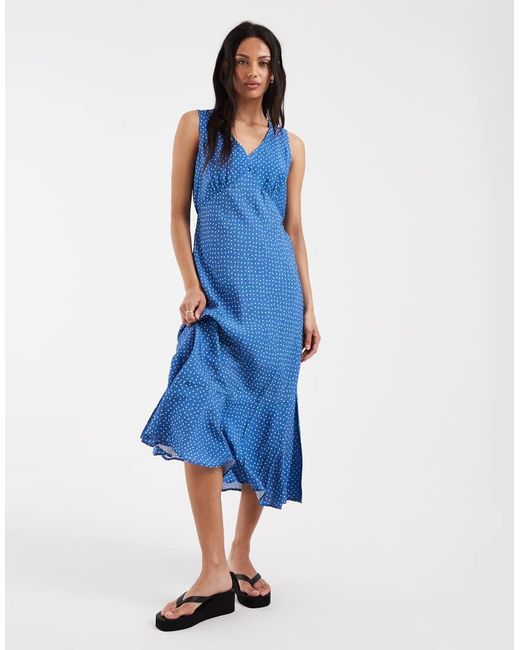 Levi's Blue Brita Ditsy Print Slip Dress