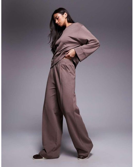 ASOS Purple Interlock Wide Leg Pants