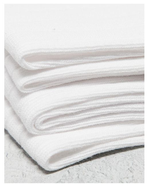 Confezione da 3 paia di calzini bianchi a coste di ASOS in White da Uomo